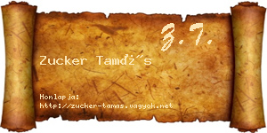 Zucker Tamás névjegykártya